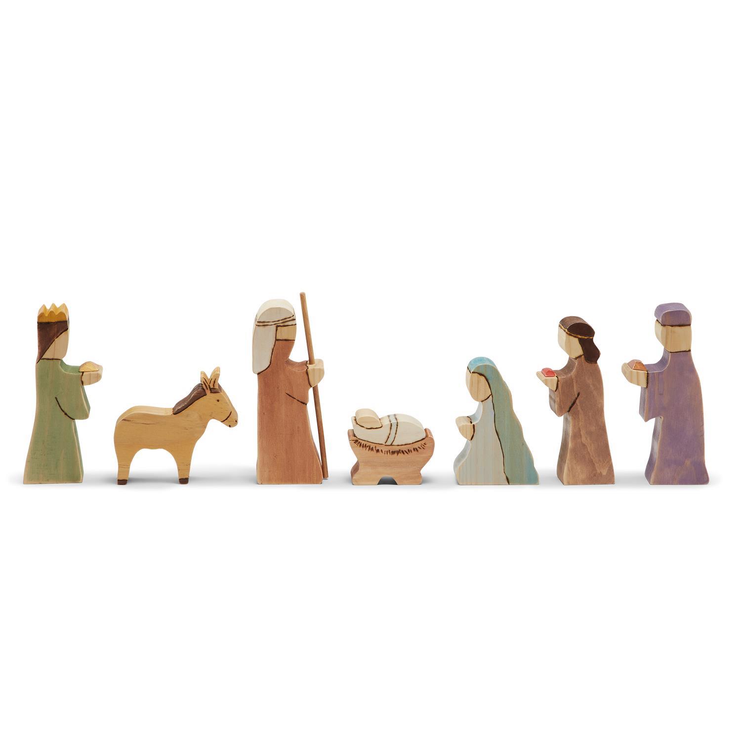 7 Pc Hand-Crafted Nativity Set