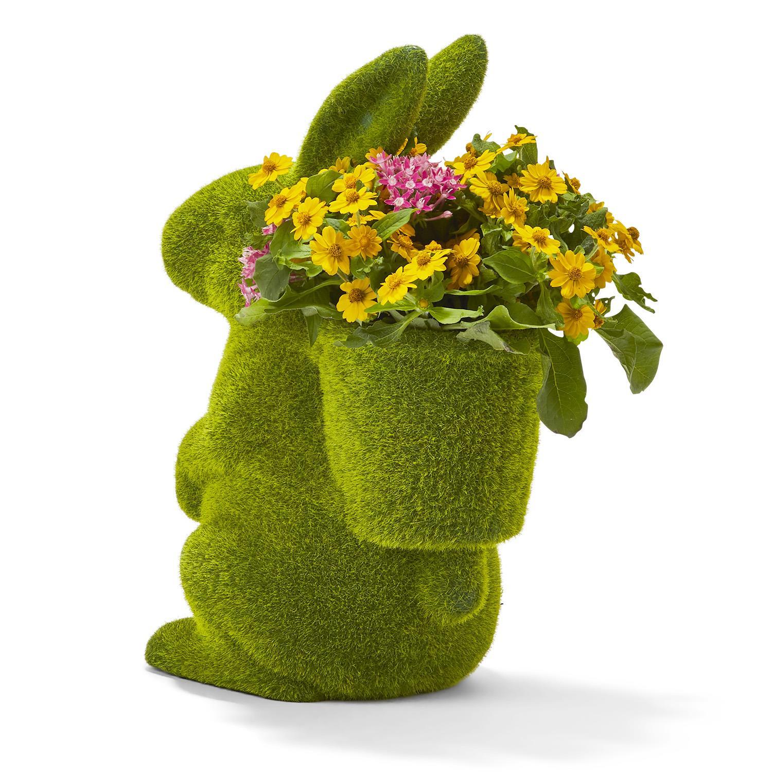 Flocked Bunny Planter