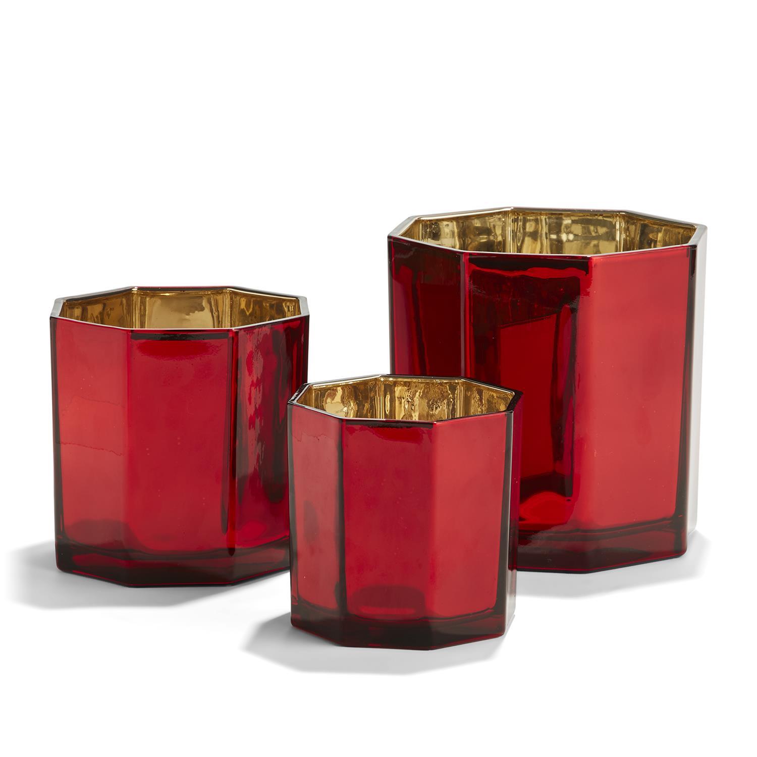 Set of 3 Octagon Candle Holders Incl 3 Sizes