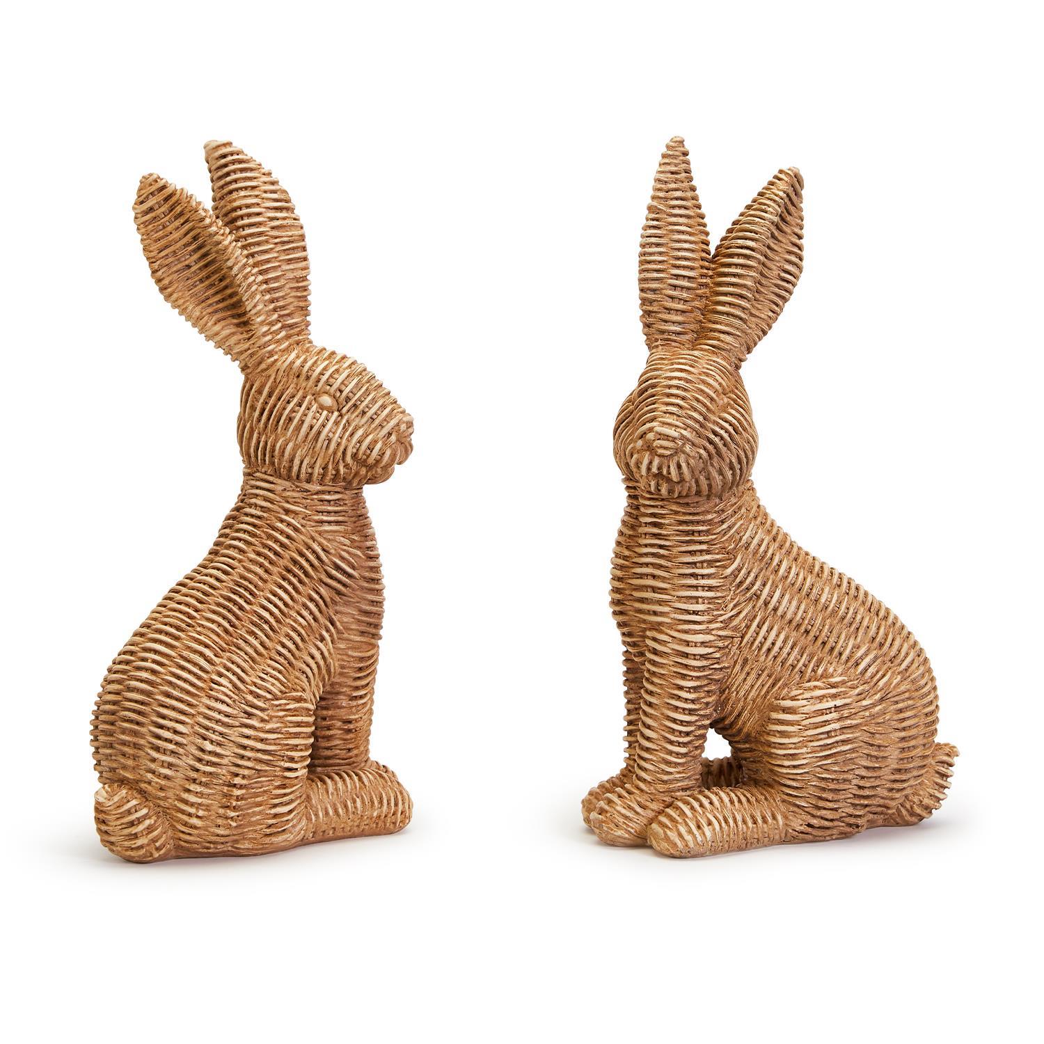 Hoppy Spring S/2 Basket Weave Pattern Bunny Decor