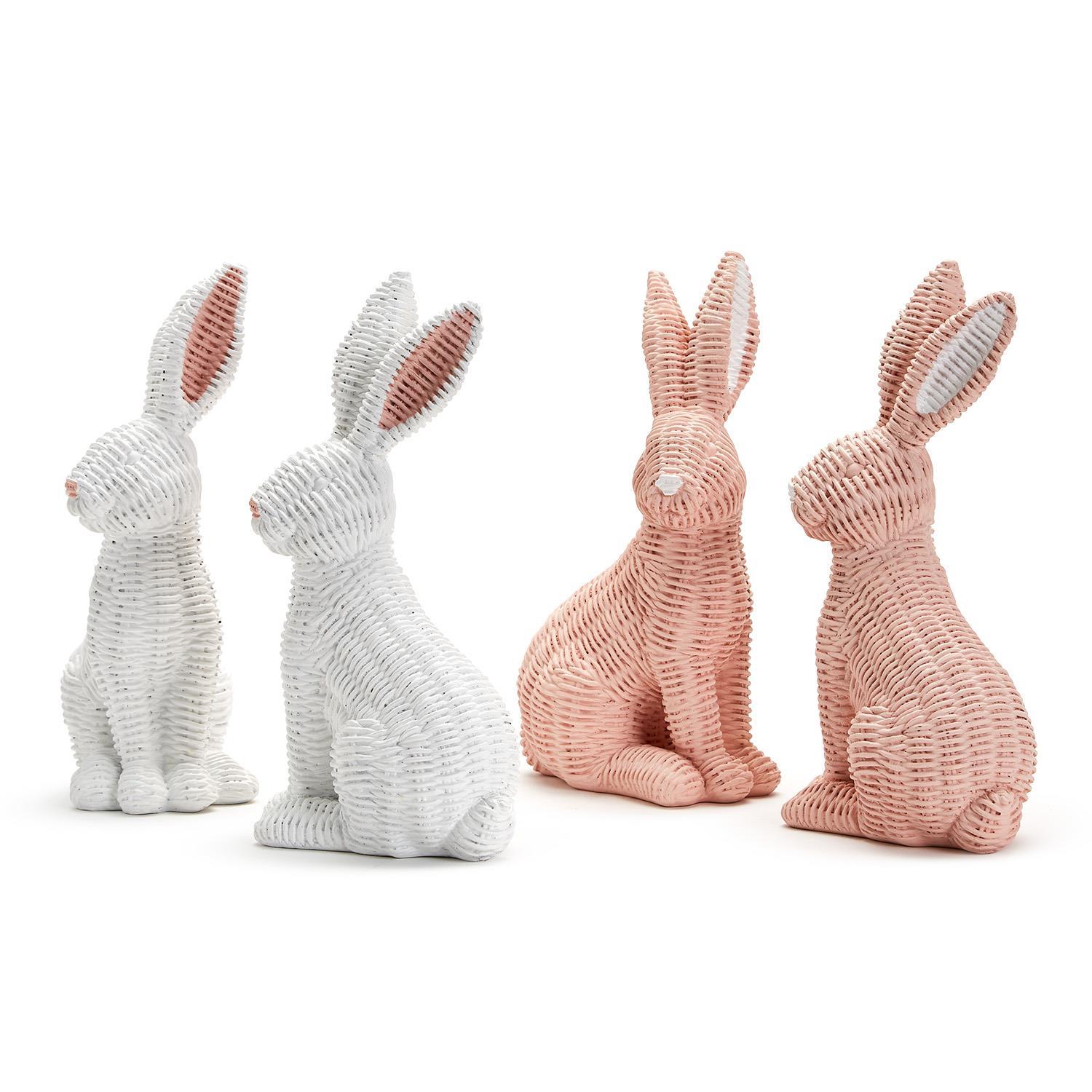 Hello Easter S/2 Basket Weave Pattern Bunny Decor A/2 Colors