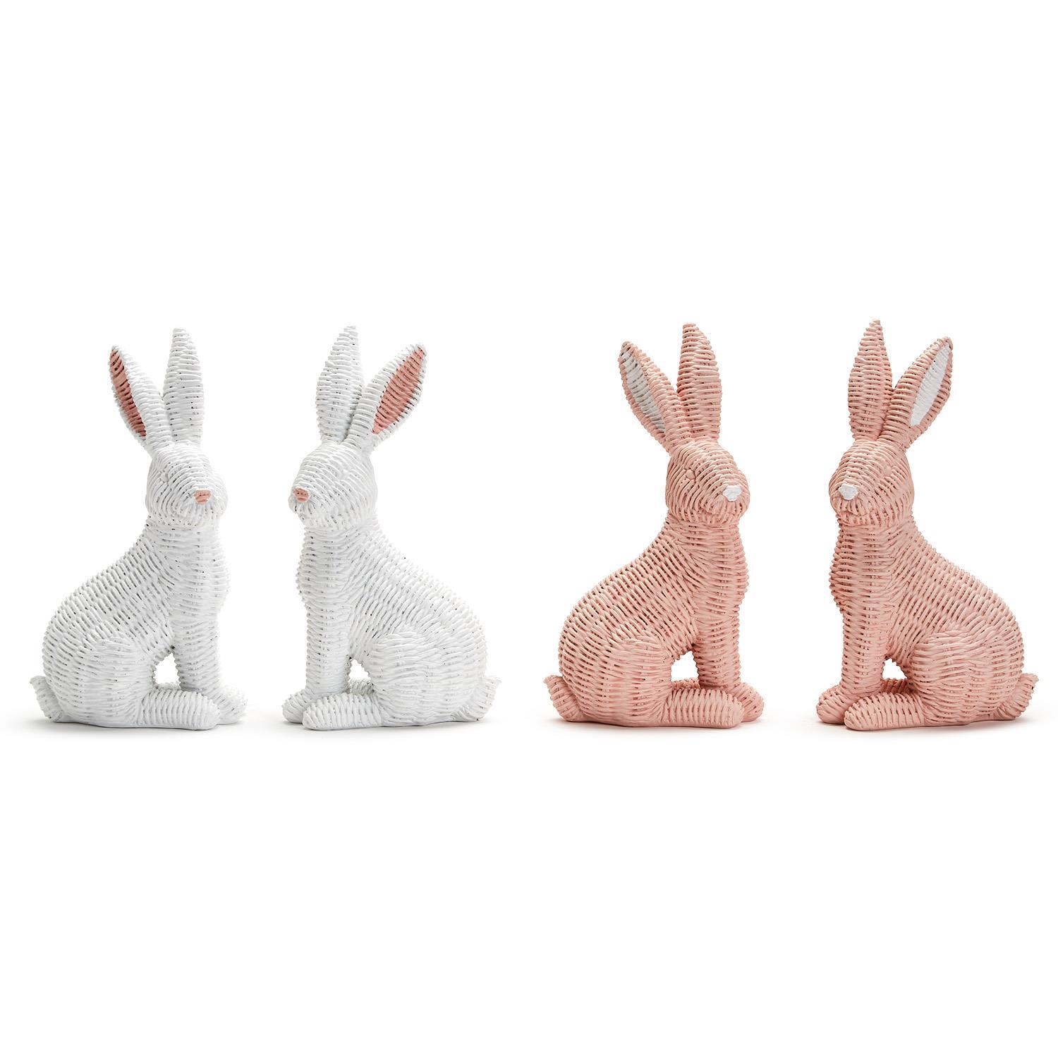 Hello Easter S/2 Basket Weave Pattern Bunny Decor A/2 Colors