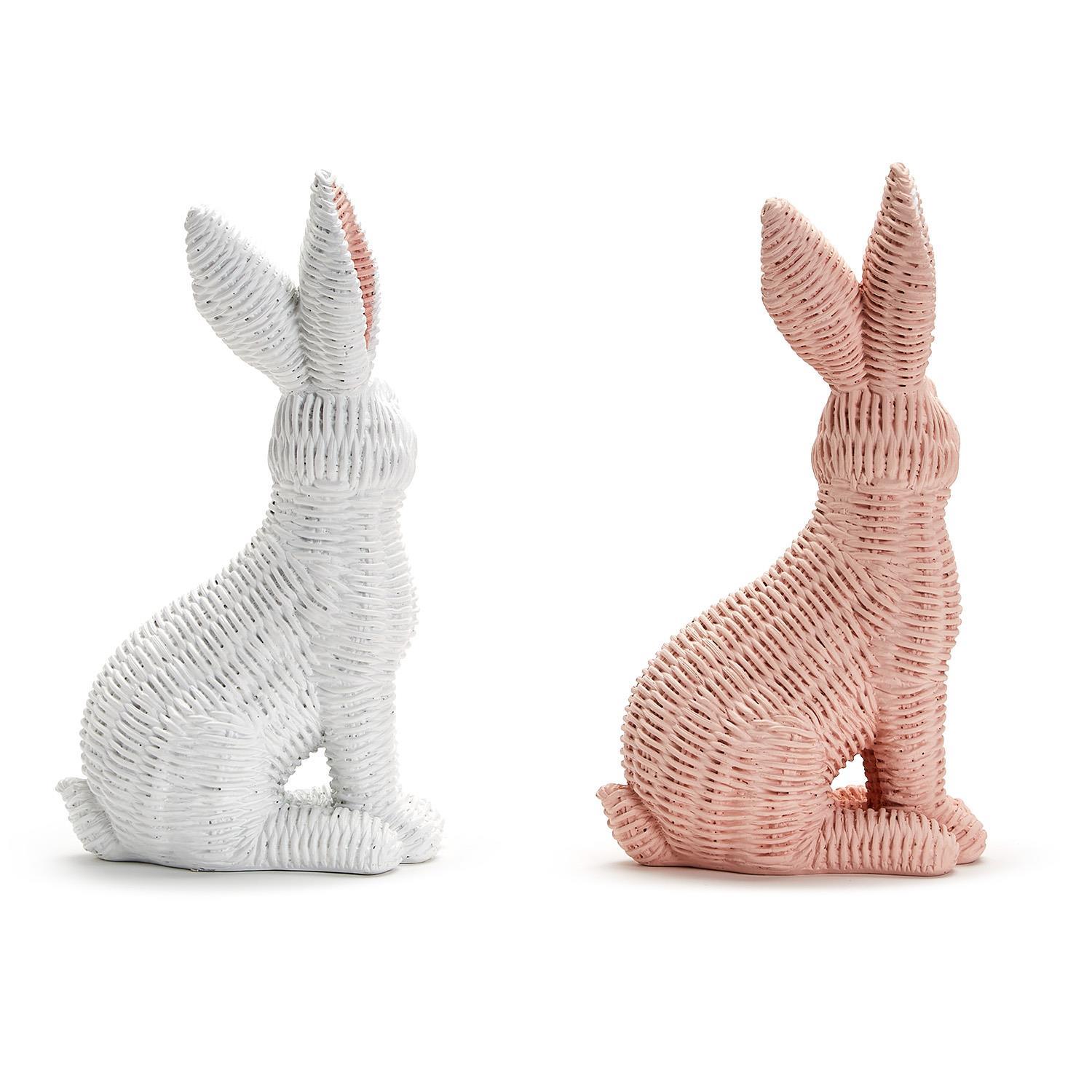 Hello Easter S/2 Basket Weave Pattern Bunny Decor A/2 Colors