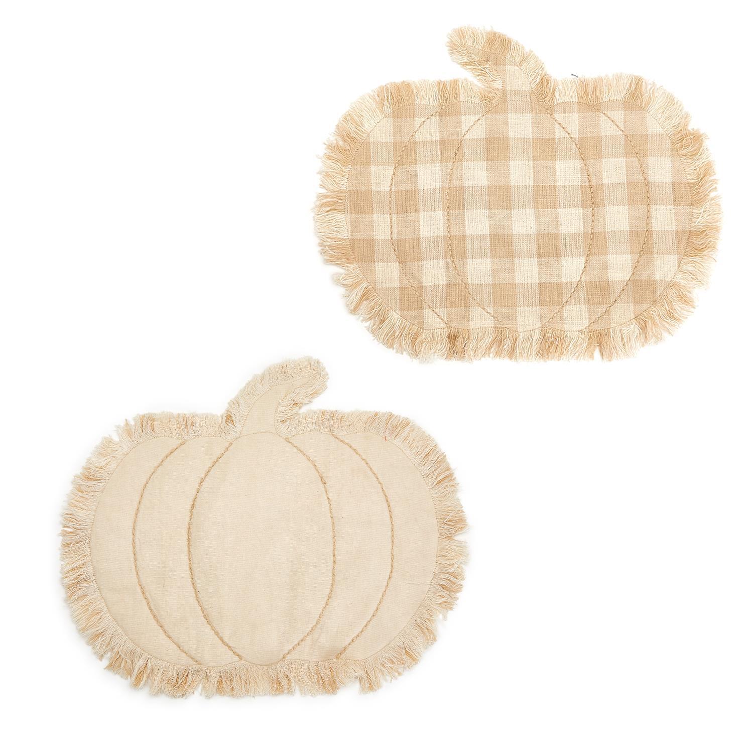 Pumpkin S/4 Reversible Buffalo Check Placemats