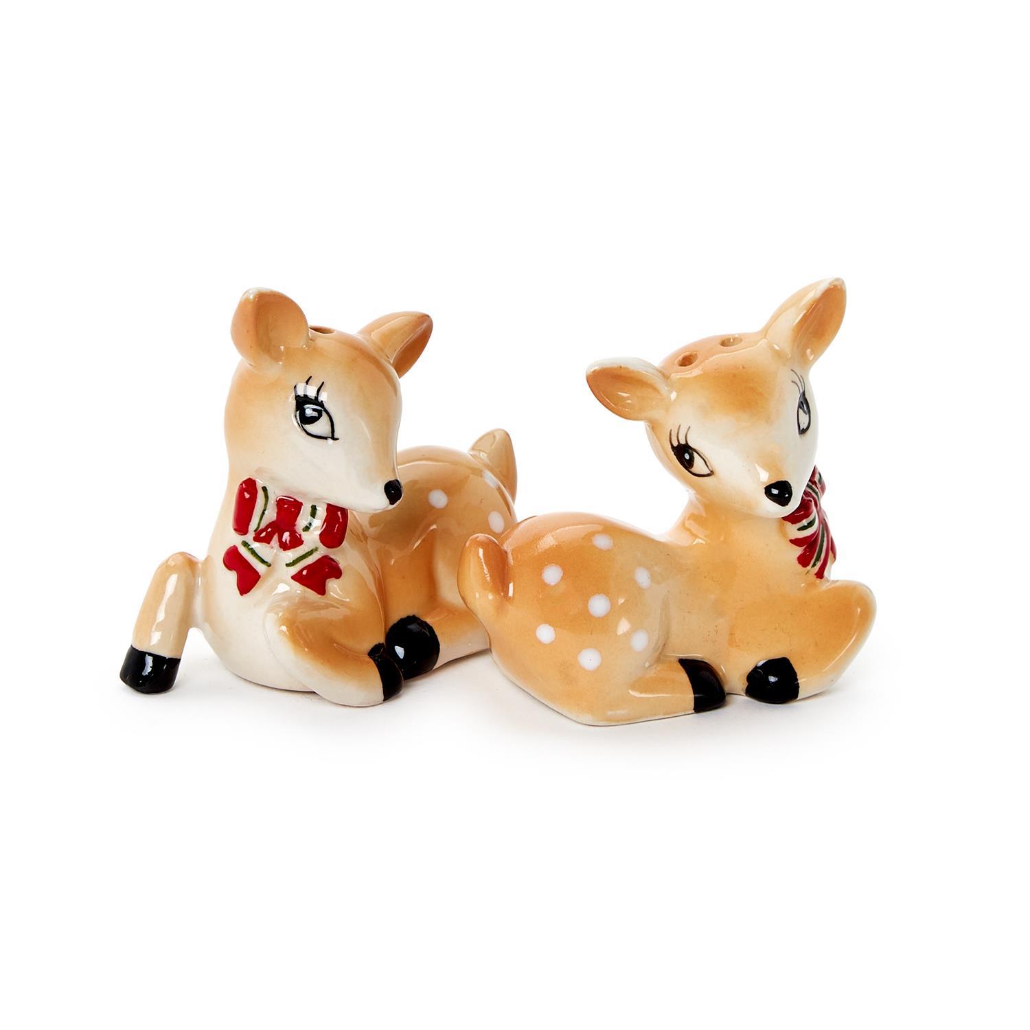 ☆デヴィット・アンデルセン☆フクロウ☆ソルト＆ペッパーシェイカー☆2個セット Vintage Deer Hand-Painted Salt and Pepper Shaker Set in Gift Box