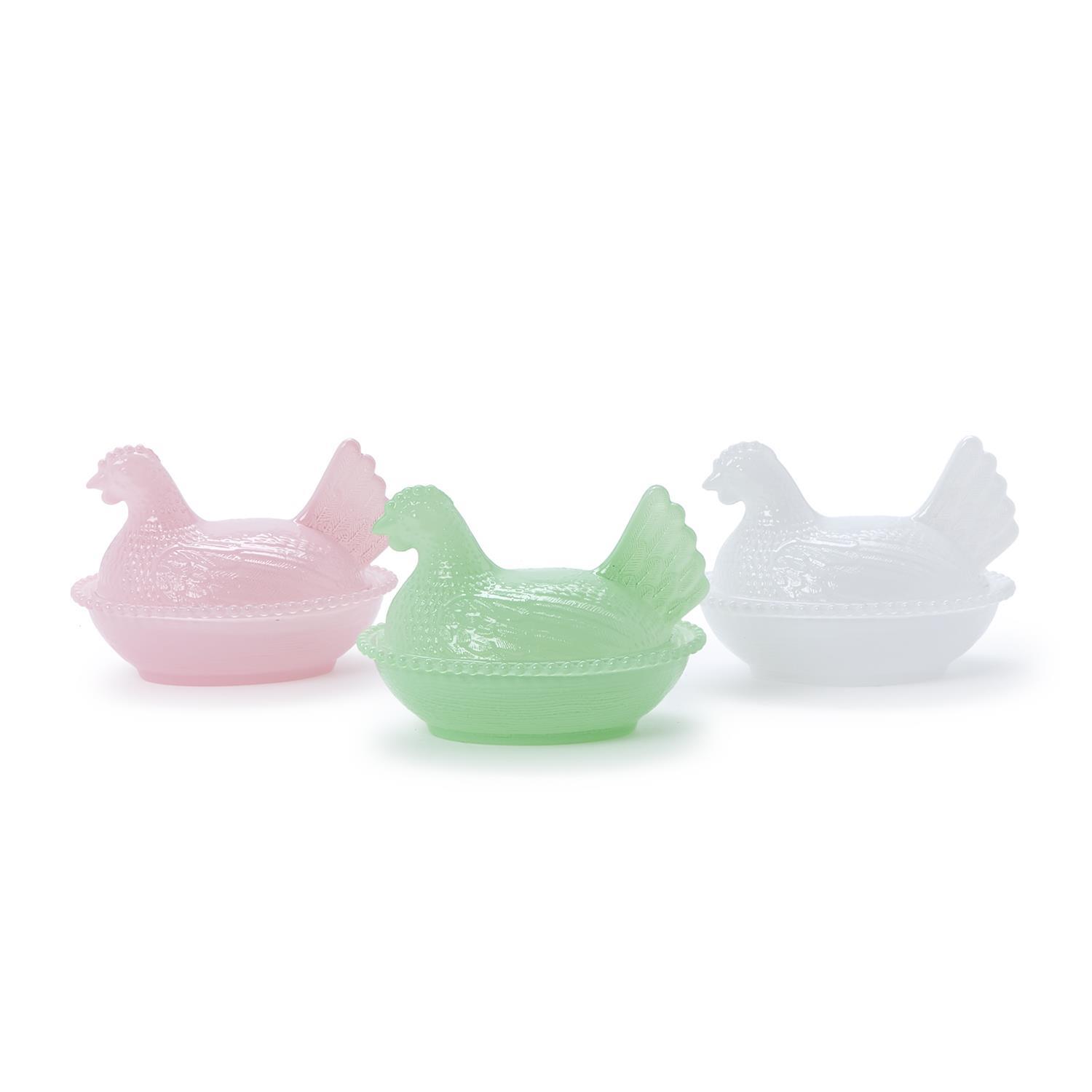 Hen on Nest Covered Dish Assorted 3 Colors