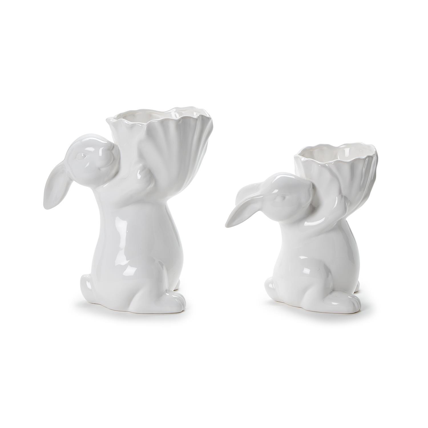 Set Of 2 Easter Bunny Cachepots Planter Decor Includes 2 Sizes