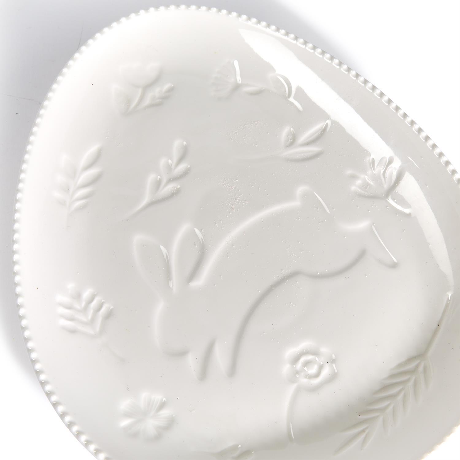 Bunny and Egg Serving Platter with Embossed Pattern Assorted