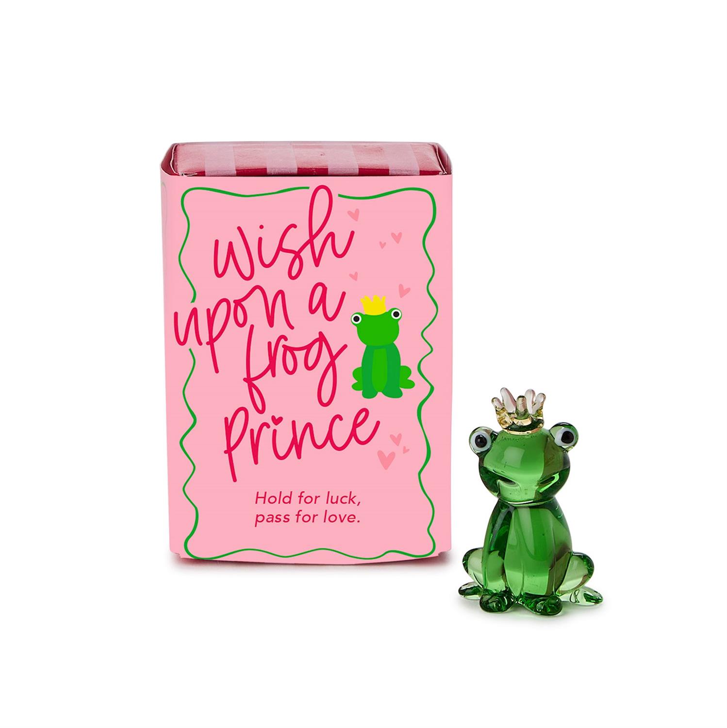 Wish Upon a Frog Prince 12 Pc Hand-Blown Frog in Matchbox Unit - Glass