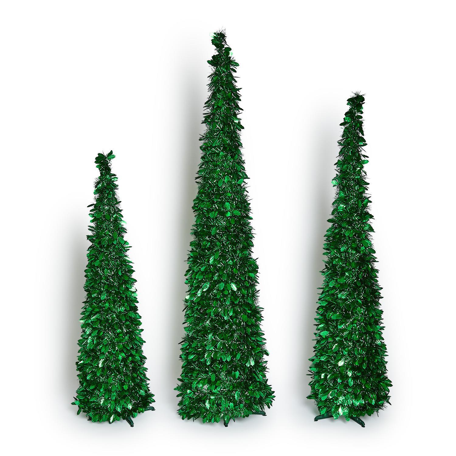 Collapsible Tree In R Tinsel and Holly 6 Pc Green Collapsible Tree Unit Includes 3 Sizes
