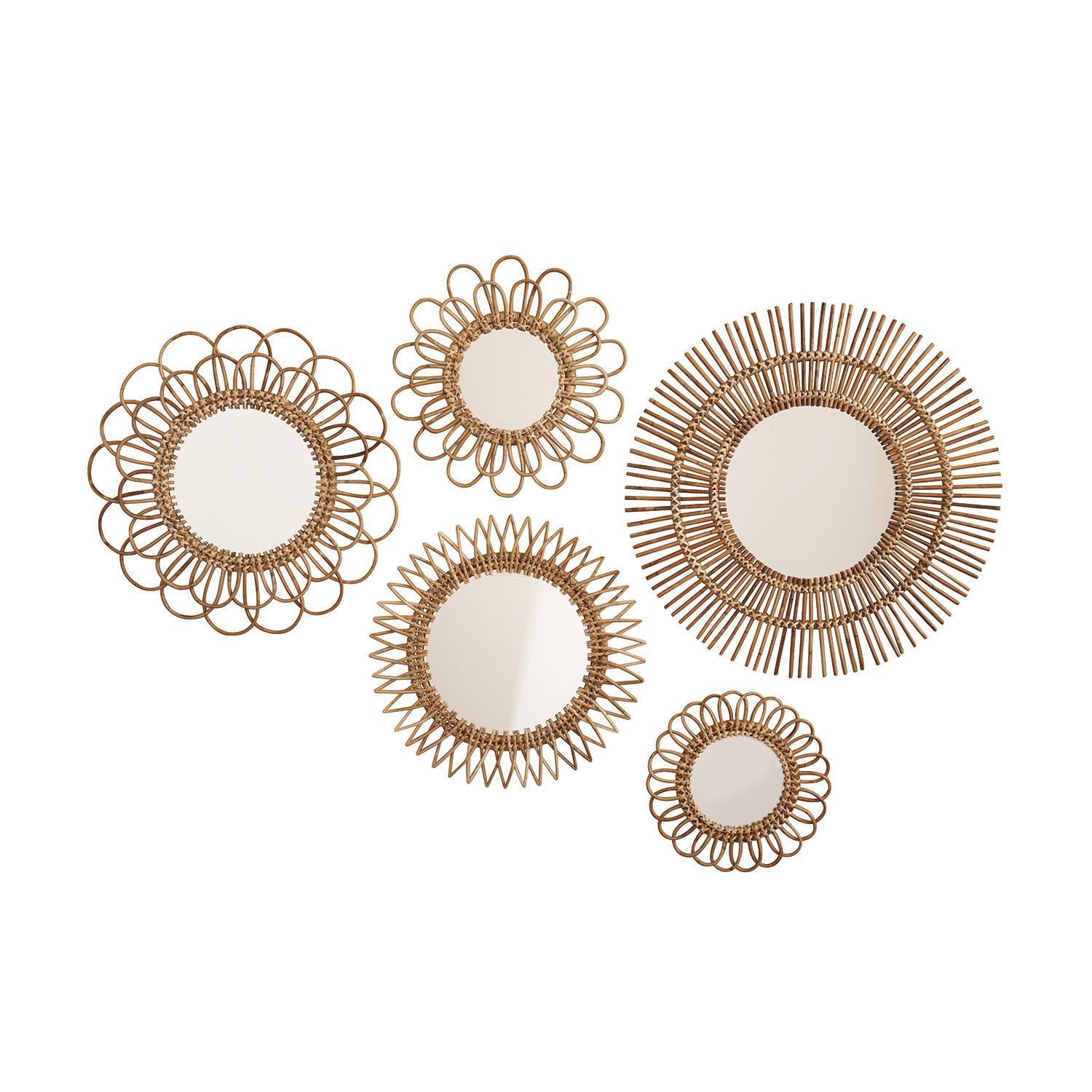S/5 Natural Rattan Mirror