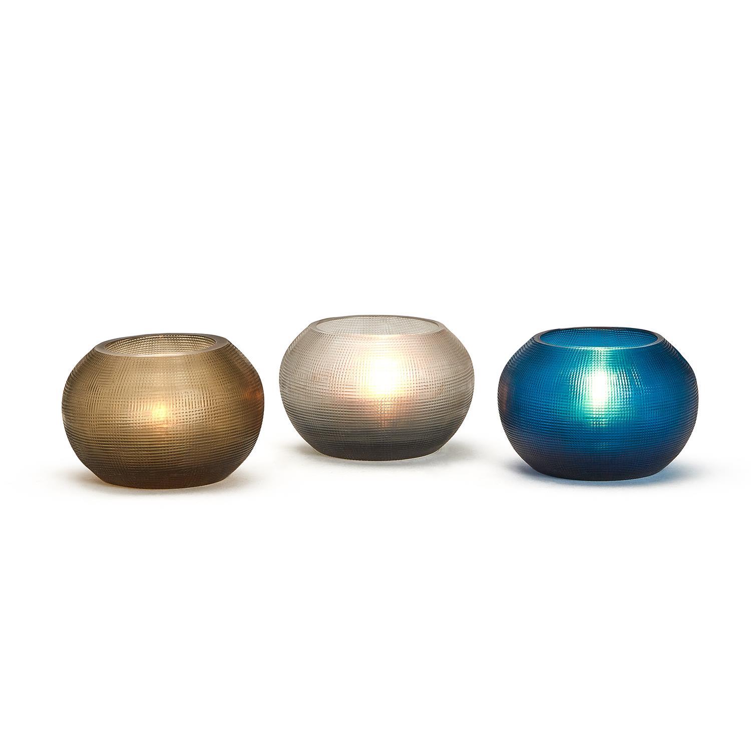 S/3 Handcrafted Glass Votives