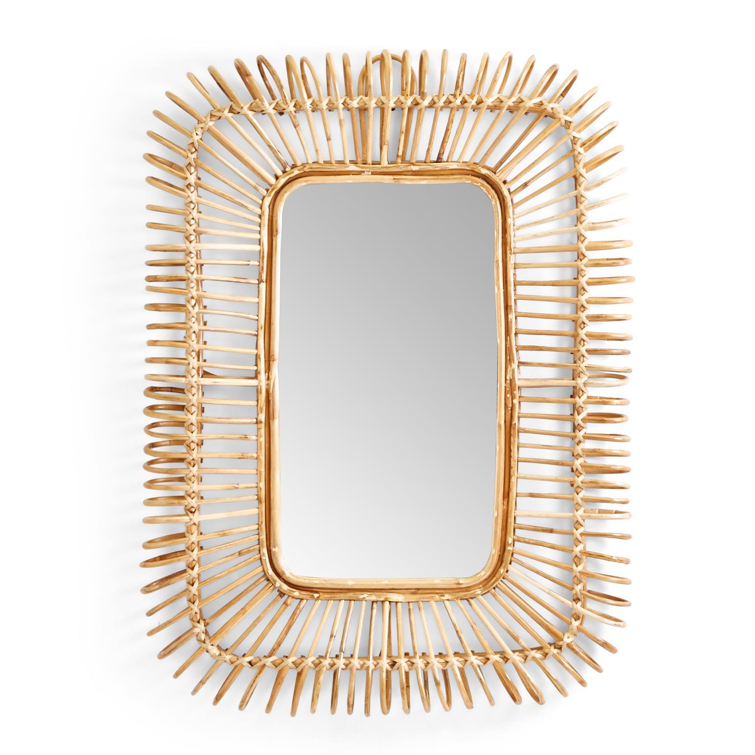 Rectangle Cane HandCrafted Wall Mirror