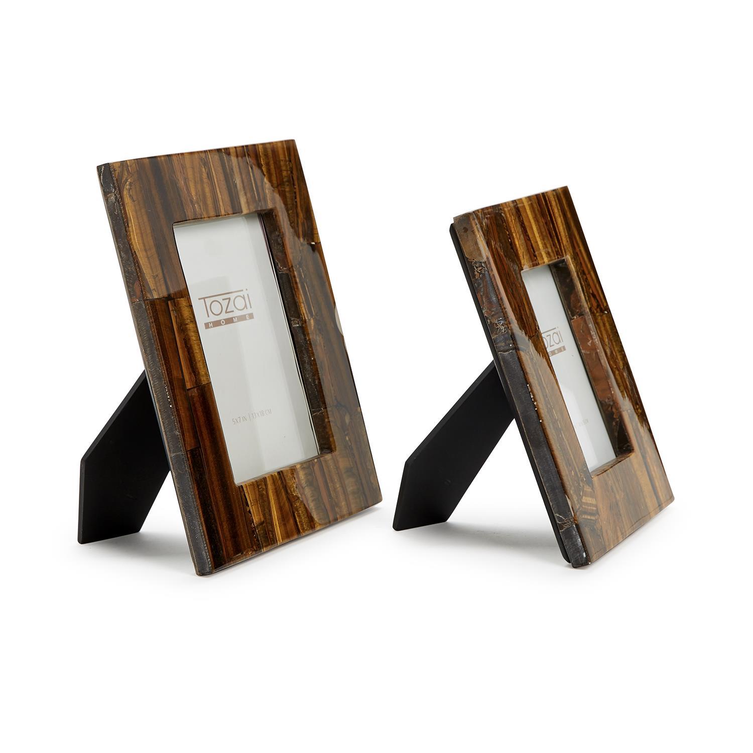 S/2 Tiger Eye Photo Frame