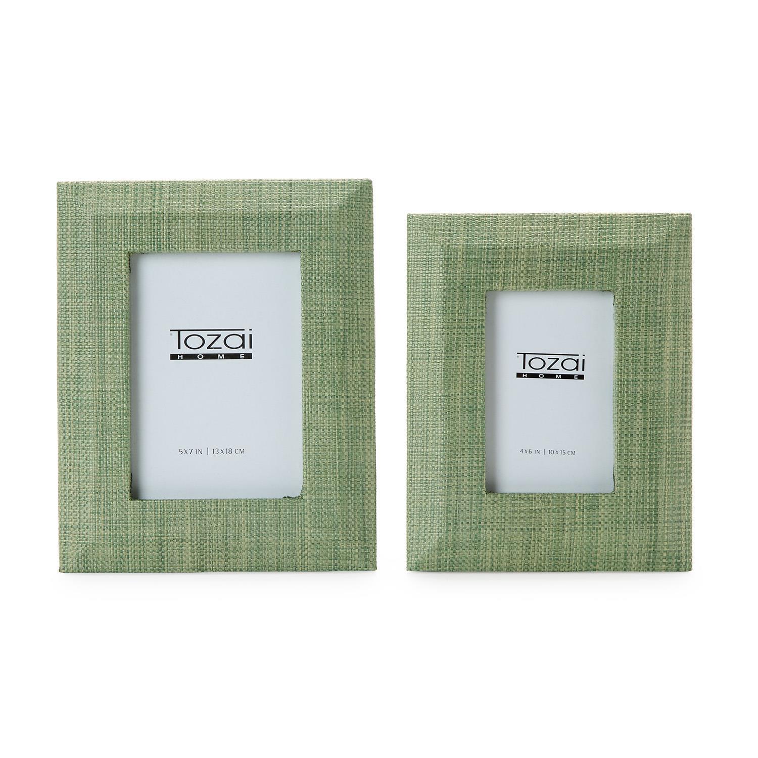 Monaco Green Grass S/2 Photo Frame