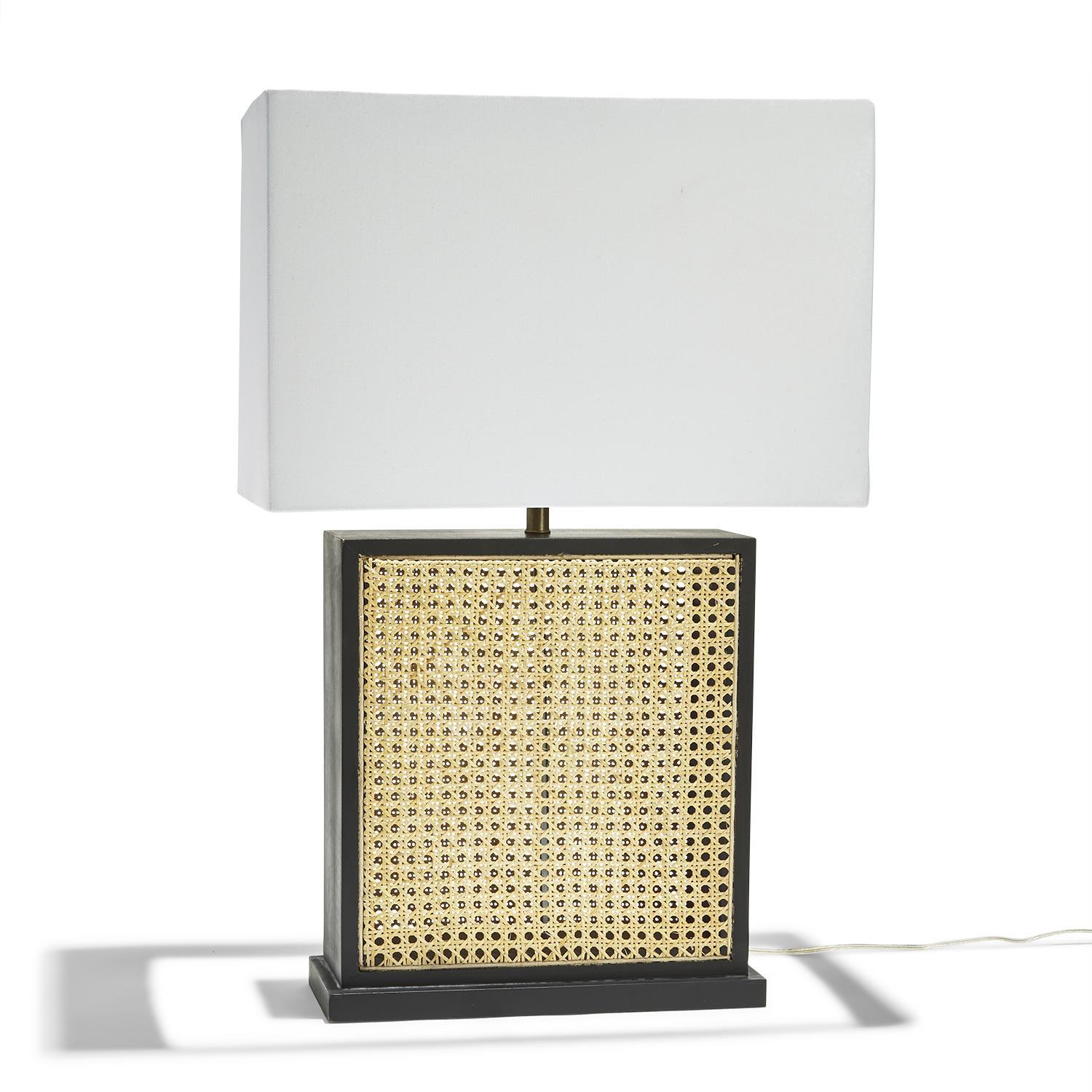 Cane Table Lamp with Shade
