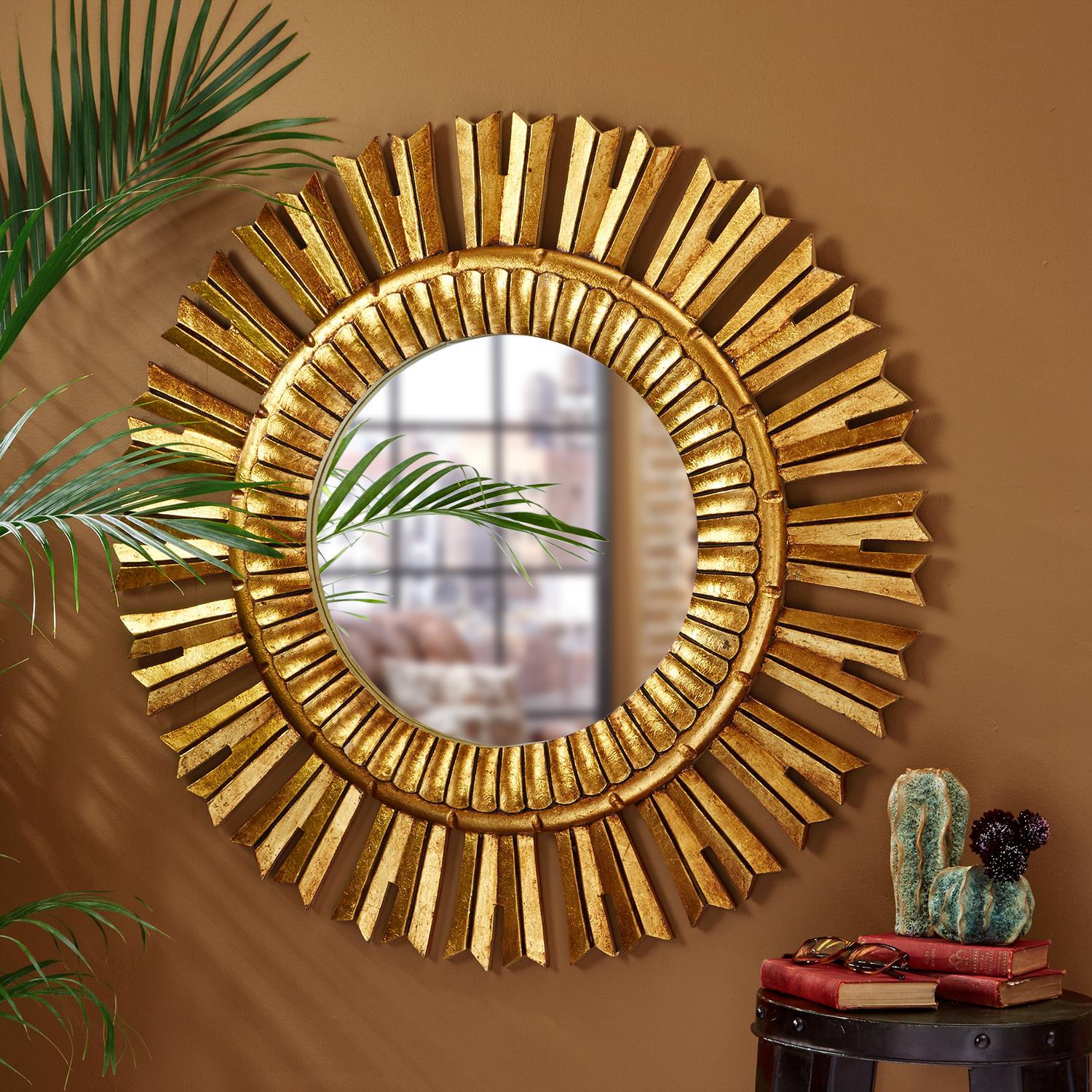 Soleil Antique Gold Wall Mirror