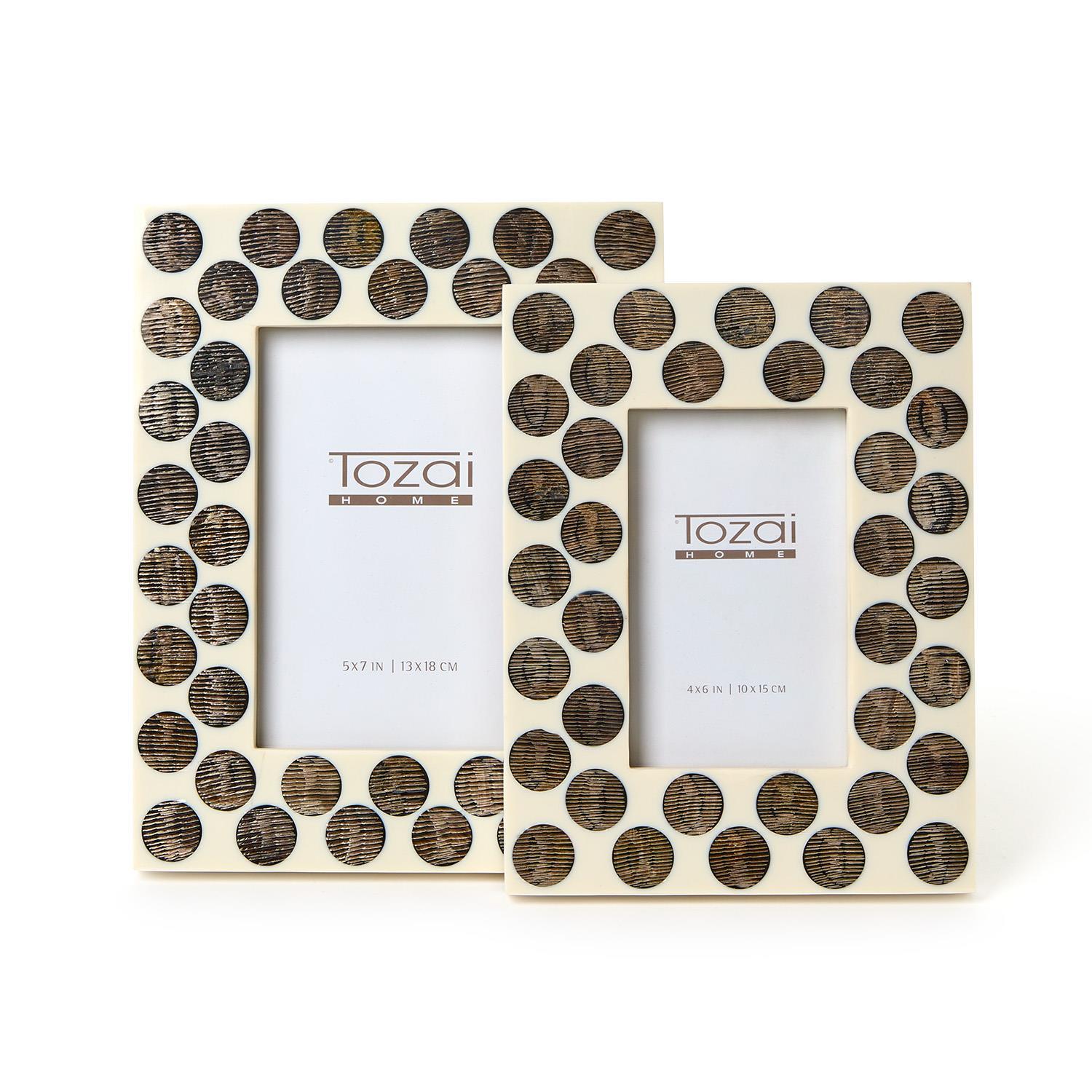 S/2 Chiseled Horn Photo Frame