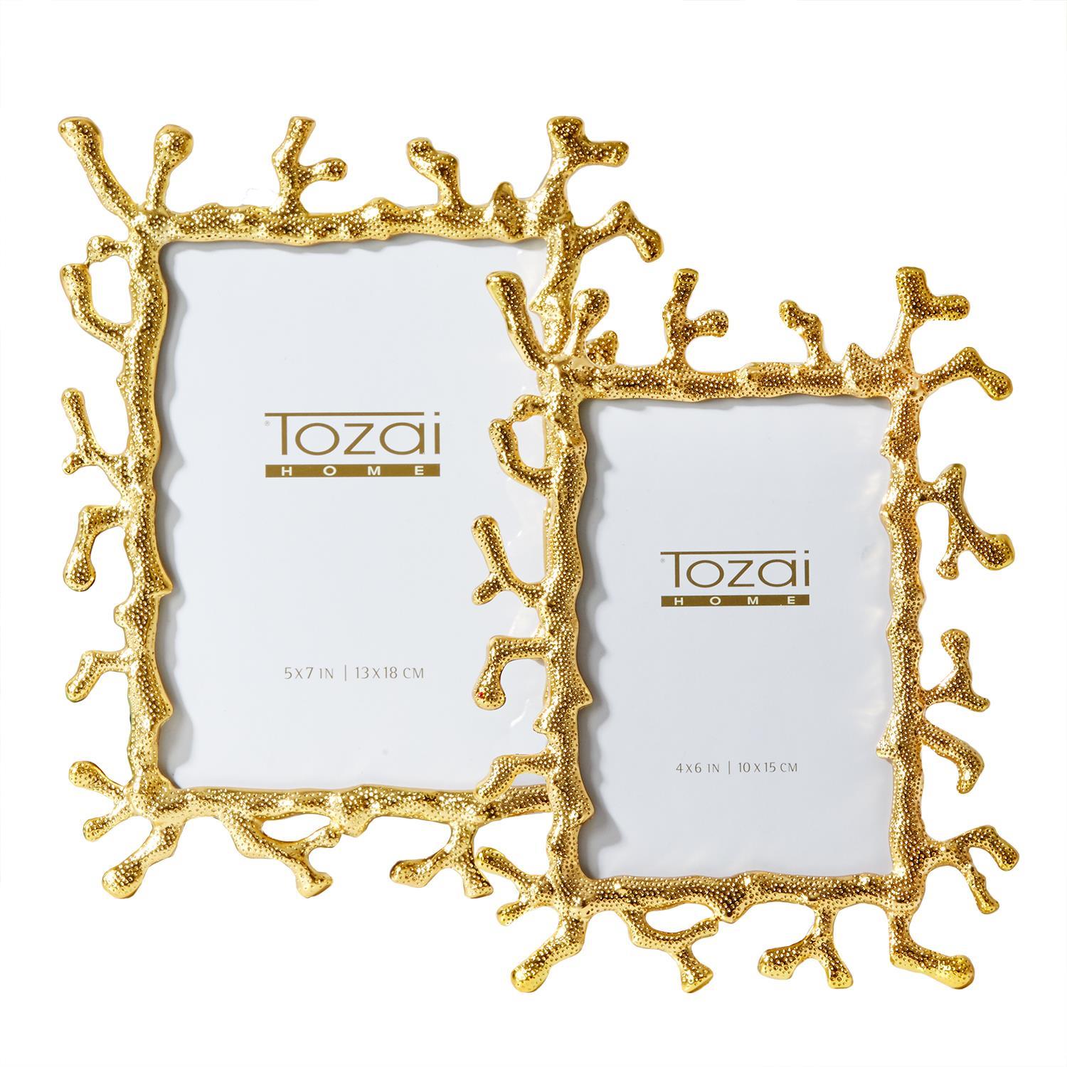 Golden Coral S/2 Photo Frames