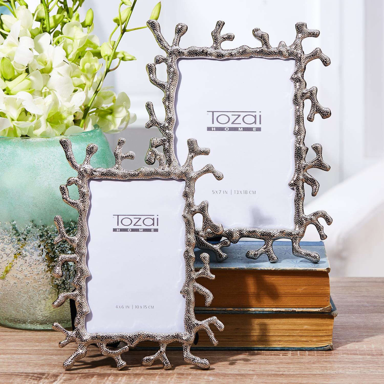 Silver Coral S/2 Photo Frames
