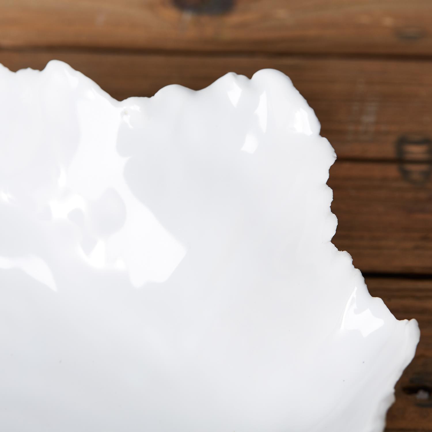 S/2 White Freeform Ceramic Bowl(Food Safe)