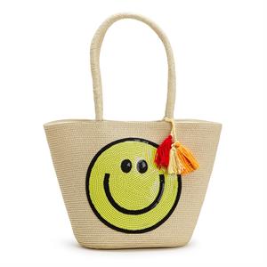 Woven Tote With Smile