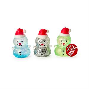 Frosty 30 Pc Squishy Glitter Snowman Toy Unit with Bucket Display