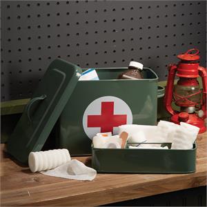 First Aid Storage Box with 3 Section Tray Insert