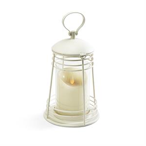 White Lighthouse Lantern with Glass Cylinder