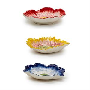 In Full Bloom Set of 3 Hand-Painted Flower Trinket Tray