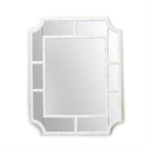 White Faux Bamboo Mirror
