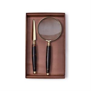 Tortoise Swirl Magnifier and Letter Opener Set in GB