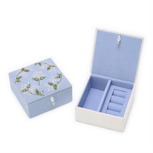 Hydrangea Small Jewelry Box with Beaded Tassel Puller Asst 2 Colors
