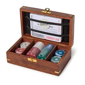 Japan Open Poker Tour 金銅2個メダルセット The Turf Club Poker Set in Hand-Crafted Wooden Box