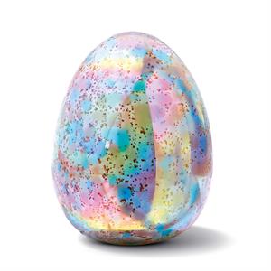 Rainbow Glass Egg Decor W/ Light Up Function