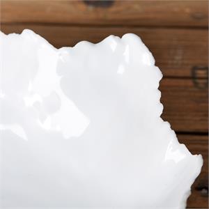 S/2 White Freeform Ceramic Bowl(Food Safe)