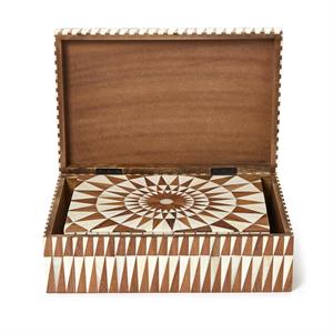 S/2 Patterned Hinge Covered Box