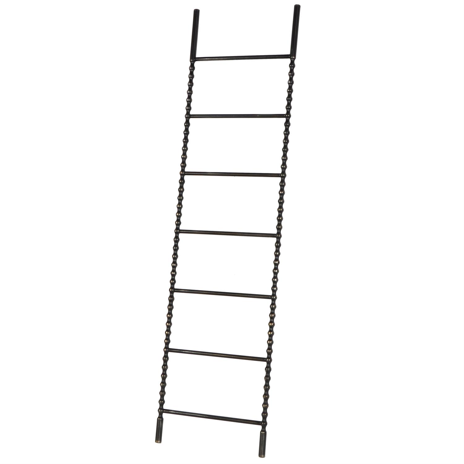 13389 | Black Metal 7 Rung Decorative Ladder, 18