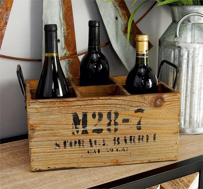 WOOD WINE CRATE 16"W, 8"H