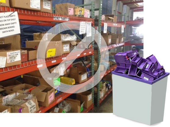 disorganized shelves of products