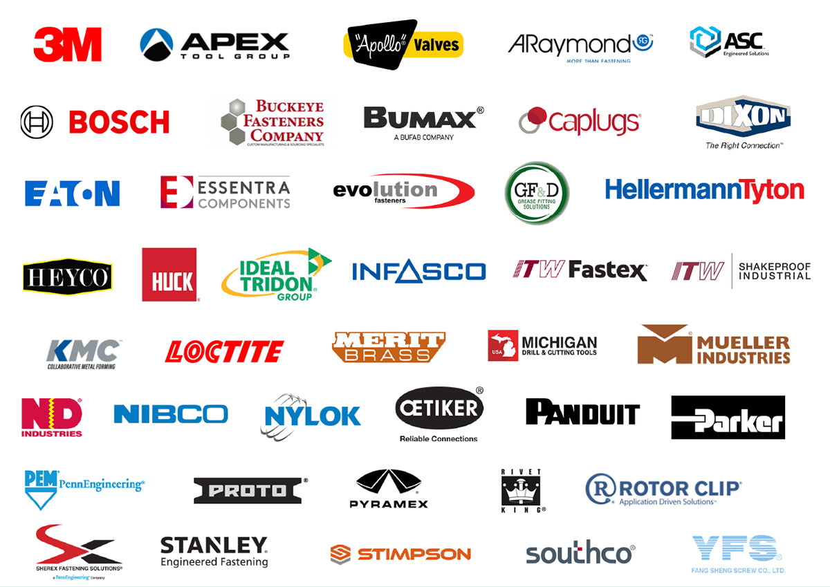 collage of brand logos, representing the products we carry