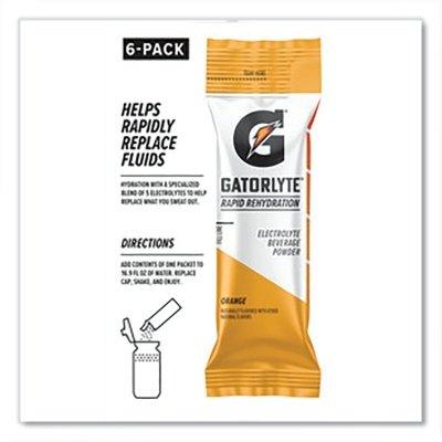 Gatorlyte Rapid Rehydration Powder Stick, Orange, 16.9 oz, 6 sticks/PK, 8PK/CA