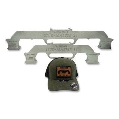 Stud Master Precision Framing Tool, Gray, With Flex Hat, For Wood Studs, Bundle