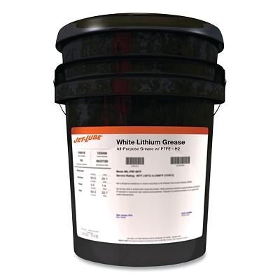 White Lithium Grease, with PTFE, 5 gal, Pail