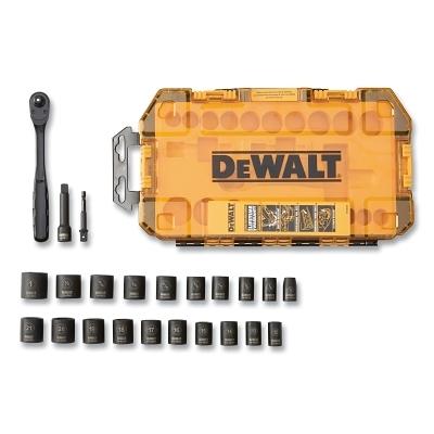 Impact Socket Set, 23-Pc, 3/8 in Drive, 6-point, Combination
