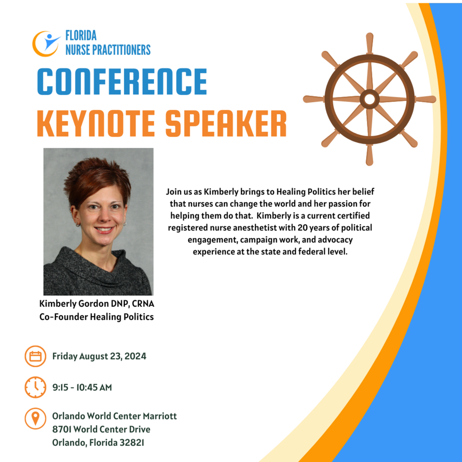 FNPN 2024 Conference Keynote Speaker Kimberly Gordon Healing Politics Florida Nurse
