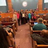 Getting the official County Photo with Commissioner Bender