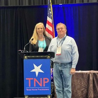 Dr. Michelle Hext, DNP, APRN, CPNP-BC, FNP-C, ENP-C, PMHNP-BC and Dr. JT Seaman, DNP, APRN, PMHNP-BC presenting on Mental Health Screening in Primary Care. 