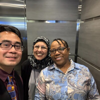 This is not a coincidence, but President Sam Realista in the same elevator up to the 18th floor with Tabassum Merchant (Treasurer) and Chantal Baptiste (Treasurer-Elect). 