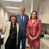 TNP Legislative Session 2025. Rachel Reitan, Rep James Frank, TNP President Erin Perez